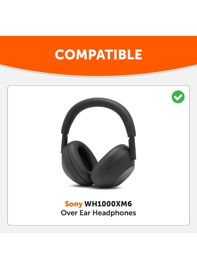 KISSUN XM6 – Premium Replacement Earpads Compatible With Sony WH-1000XM6 Headphones  Enhanced Comfort, Durable PU Leather & Sound Isolation | Black - Image 2