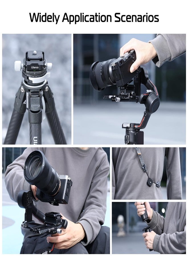 يولانزي طقم لوحة فك سريع من ULANZI UKA01، واجهة Arcac/F38، حامل لوحة فك سريع للكاميرا، إعداد سريع مع خيط لولبي من 1/4 بوصة إلى 3/8 بوصة، مثبتات منزلقة، محول حوامل ثلاثية القوائم لكاميرات Sony/Nikon/DJI/Fuji - Image 4
