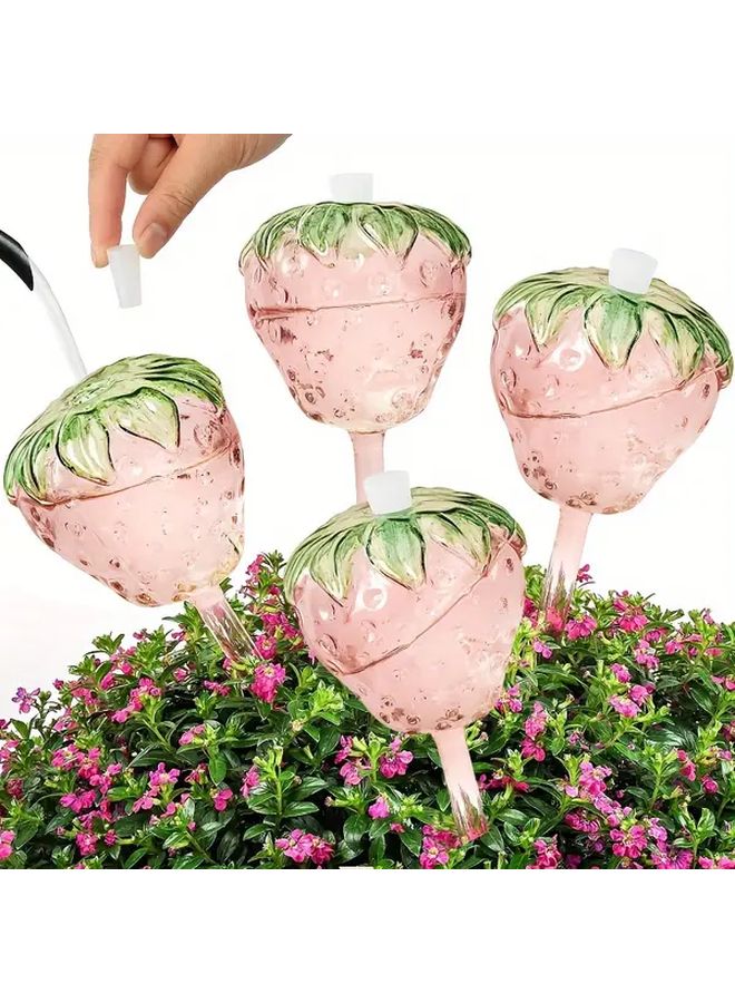بينك عبوة من 2 زجاج مزرعة فراولة ذاتية الري للنباتات الصغيرة - Image 5