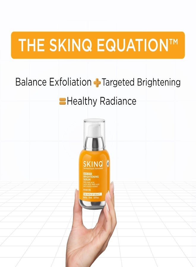 SKINQ Brightening Face Serum with Kojic Acid, Lactic Acid & Malic Acid | Skin Radiance | Reduces Tan, Pigmentation & Dark Spots | Lightweight Glow Serum | For All Skin Types | In-Vivo Tested | Dermatologist Formulated (Pack of 2) - Image 5