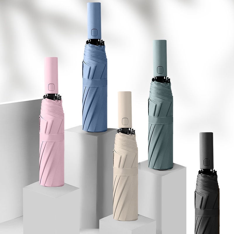 Automatic Folding Umbrella 12-Rib Large Size 12 bone wine red automatic slamming cloth - Image 3