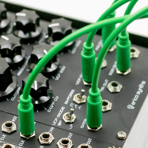 Synthrotek Eurorack Patch Cables 24" (61cm) Green, 5-Pack 3.5mm 1/8 inch Mono TS to TS Cables - Image 2