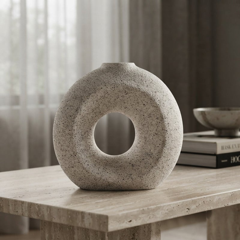 Granite porcelain donut vase