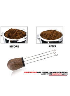 MIBRU Coffee Needle Pen size Design with Tamper 58mm, 53mm, 51mm Distributor Leveler Tool Conglomerate Type Professional Barista Coffee Powder Stirring Tool  - Image 3