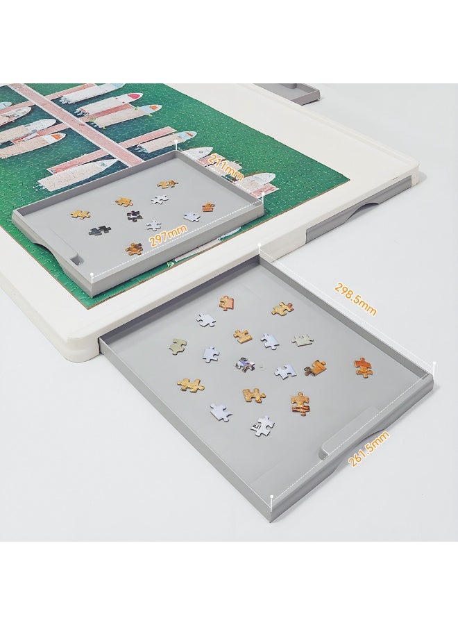 WALALLA 1500 Pieces Lightweight Rotating Plastic Puzzle Board with 6 Sliding Drawers , 360° Lazy Susan Design, Portable Spinning Puzzle Table for Adults, Ideal Gift - Image 4