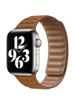 Replacement Leather Link Apple Watch Band for 41/40/38mm Brown