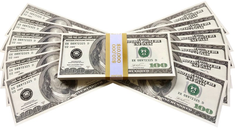 Big Screen Stacks PROP MONEY DOLLARS | UK COMPANY | 100 FULL PRINT OLD STYLE $100 DOLLAR BILLS | $10,000 Stack | Extra bank strap | For Movies, Advertising, Play, Party, Supreme, Gun, Fancy Dress, Casino Games - Image 1
