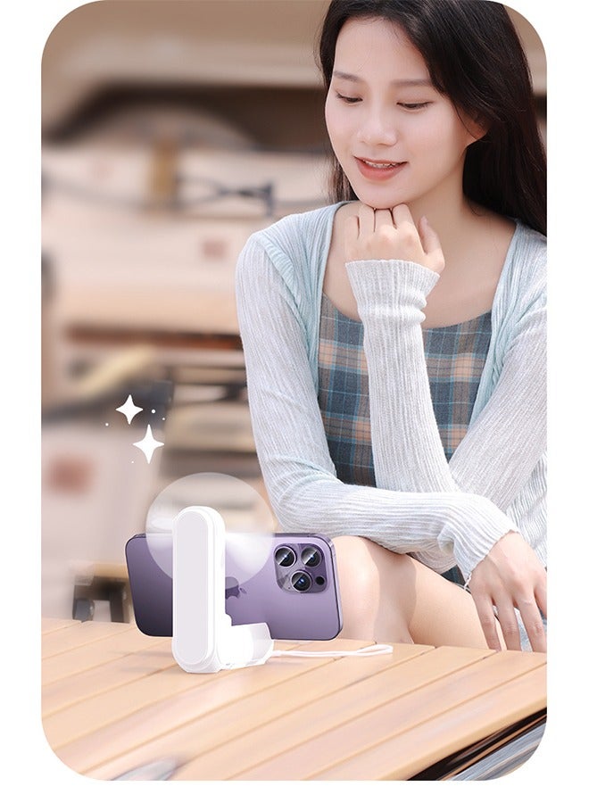 general Handheld Mini Fan With Makeup Mirror, 3 IN 1 USB Rechargeable Portable Fan 【12-19 Working Hours】 with Power Bank, Flashlight, Pocket Design for Travel/Summer/Concerts/Lash, Gifts for Women (Pink) - Image 4