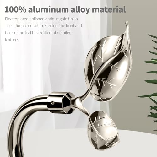 HIKMLK Leaf Shaped Curtain Tieback Holdbacks 2pcs, Handmade Metal Curtain Side Holders for Wall, Curtain Hook Pull Backs for Drapes Window Decoration - Image 3