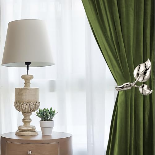 HIKMLK Leaf Shaped Curtain Tieback Holdbacks 2pcs, Handmade Metal Curtain Side Holders for Wall, Curtain Hook Pull Backs for Drapes Window Decoration - Image 5
