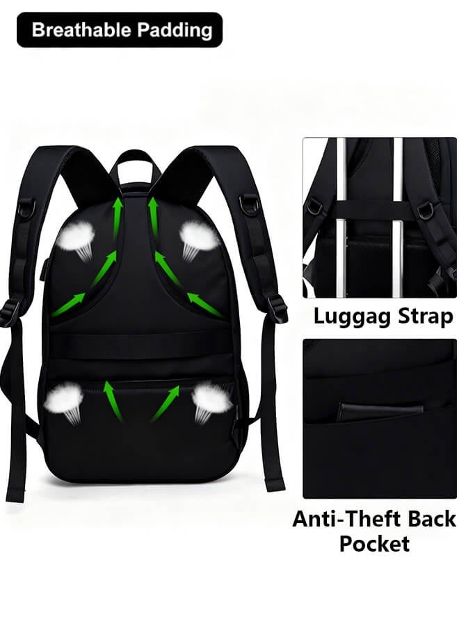 Backpack for Boy 15.6 Inch Laptop School Bag Kids Elementary College Backpacks Bookbags for Boys Teen Man Student, Casual Camping Hiking Outdoor Sports Travel Lightweight, Black - Image 4