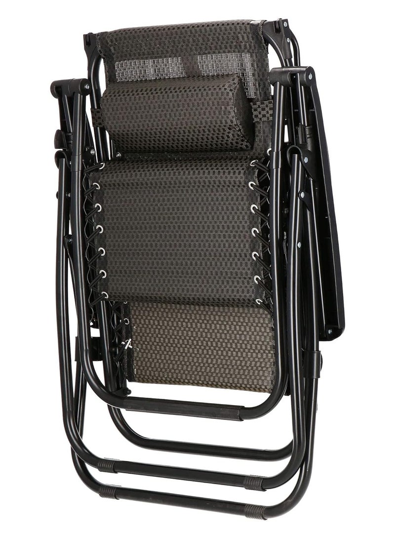 Deluxe Adjustable Zero Gravity Outdoor Lounge Chair with Sunshade, Side Tray, and Padded Headrest for Ultimate Comfort - Image 3