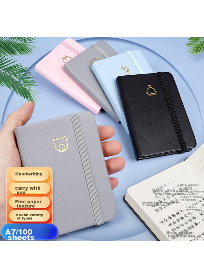 Simaa دفتر جيب محمول Simaa A7/100 ورقة، دفتر صغير مبدع للطلاب، مجلة، يوميات، دفتر مفردات، مخطط، رمادي Jsba7-2 - Image 1