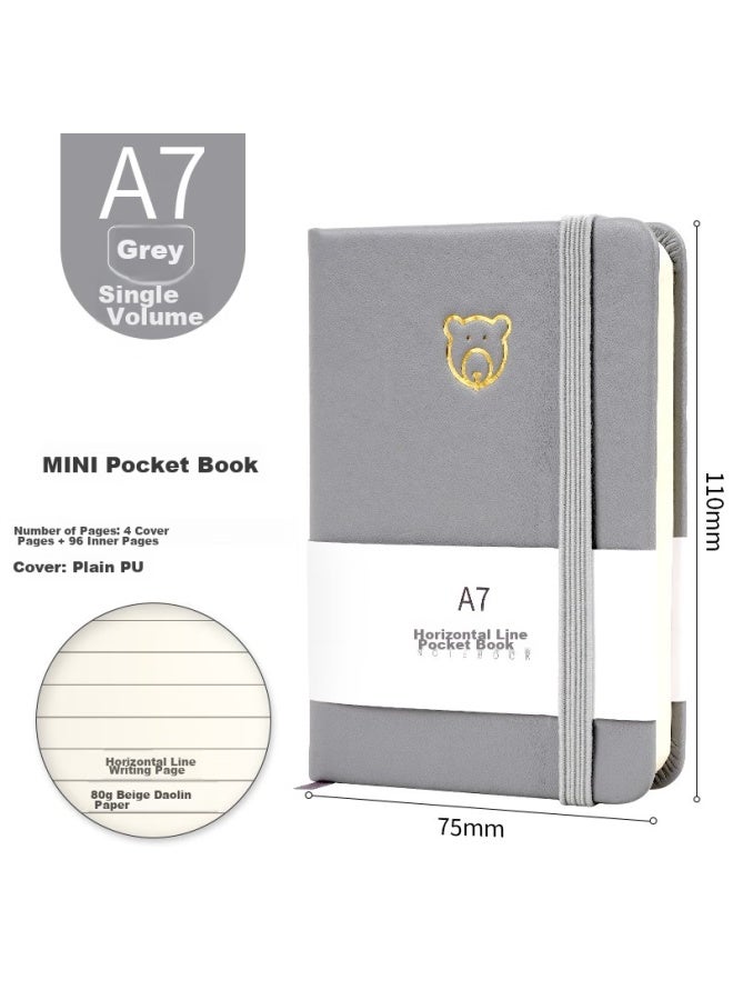 Simaa دفتر جيب محمول Simaa A7/100 ورقة، دفتر صغير مبدع للطلاب، مجلة، يوميات، دفتر مفردات، مخطط، رمادي Jsba7-2 - Image 3