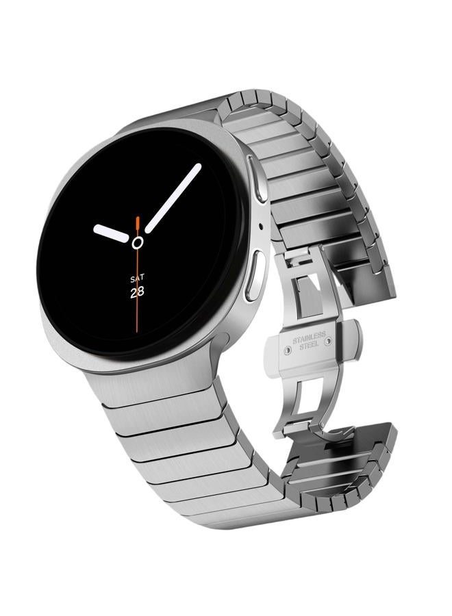 Kades Stainless Band Compatible with Galaxy Watch 7654 , 6 Classic 5 Pro 4 No Gap Solid Steel Band, Silver, Steel, 46mm, 42mm, 45mm, 47mm, 43mm, 44mm, 40mm - Image 1