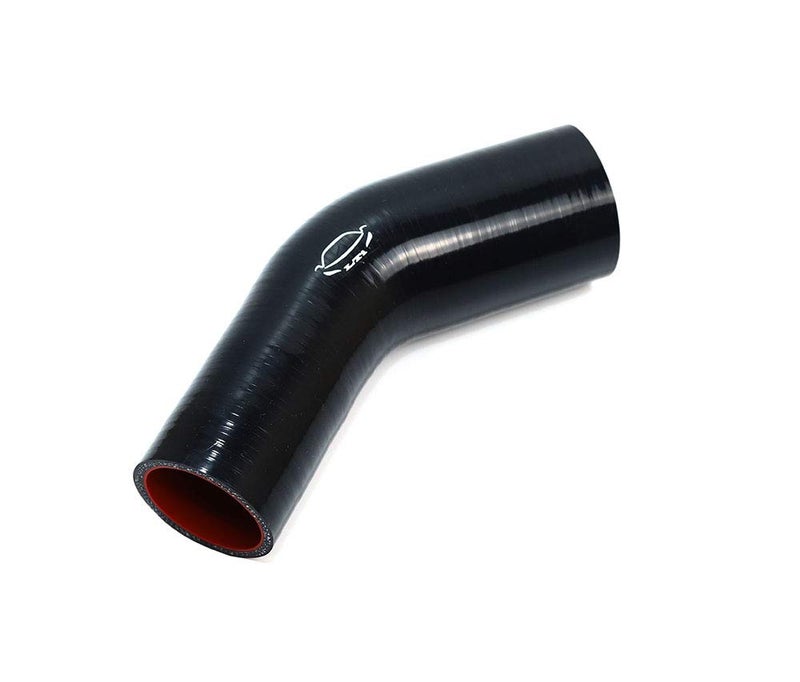 TenkeAuto High Performance 4-Ply Reinforced 2"-2.5" ID 45 Degree Elbow Reducer Coupler Silicone Hose Turbo/Intercooler/Piping (2''-2.5'', BLACK) - Image 2