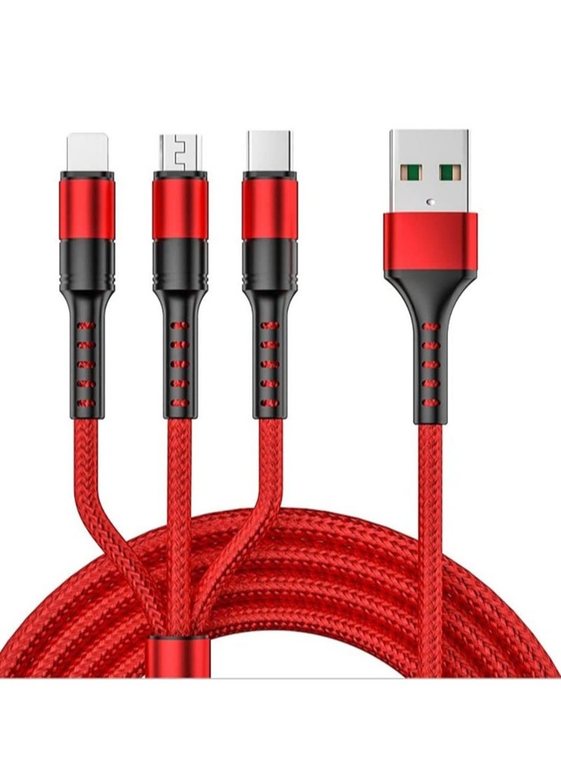 ELTRAZONE 3 in 1 Multi 5A original fast charging 1.2m cable, CE, FCC, ROSH Certified, Lighting/Type C/Micro, compatible with iPhone 3A /Huawei/Samsung/OPPO vooc/Xiaomi/Honor TYPE C 5a - Image 1