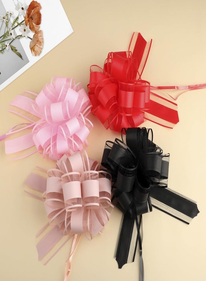 Motroce 50Pcs 6 Inch Large Pull Bows Gift Wrapping Ribbon Bows for Christmas, Wedding, Valentine's Day (Black - Image 3