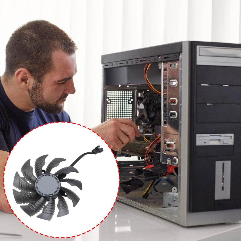 مروحة التبريد الأساسية الأصلية باللون الأسود مقاس 82 مم لبطاقات الرسومات RTX 3070ti و3080 و3090 مع تنظيم حراري متفوق - Image 3