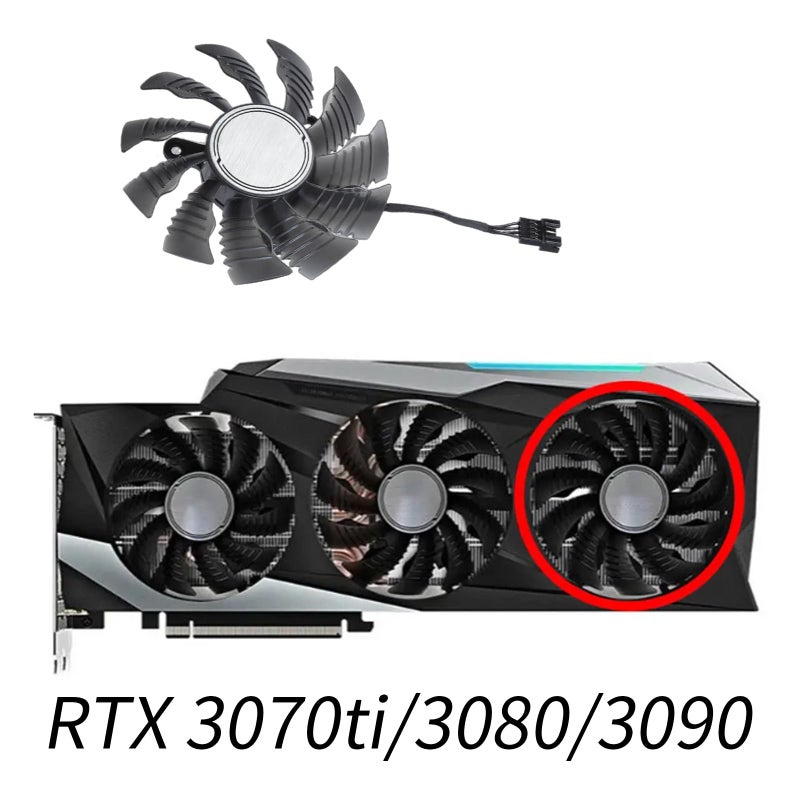 مروحة التبريد الأساسية الأصلية باللون الأسود مقاس 82 مم لبطاقات الرسومات RTX 3070ti و3080 و3090 مع تنظيم حراري متفوق - Image 4
