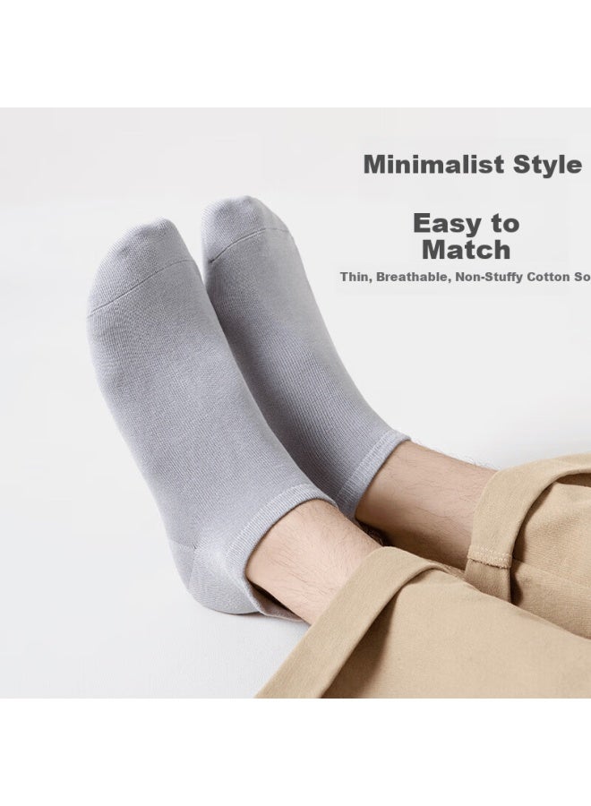 Yuzhaolin 100% Cotton Socks 6 Pairs Men's Summer No-show Socks Sweat-absorbing Business Short Socks Anti-slip Heel - Image 4