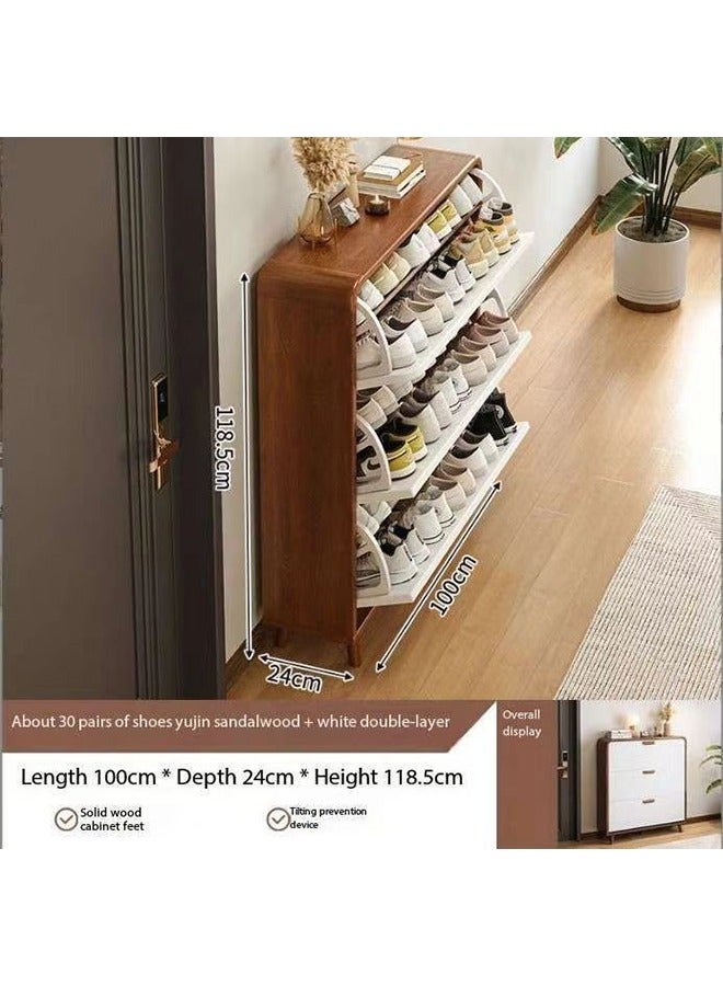 JCB CHIC Shoe Storage Cabinet with 3 Flip Drawers ultra-thin home narrow door indoor good looking bedroom against the wall dustproof dormitory simple shoe rack - Image 2