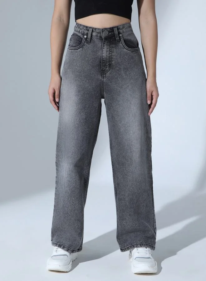 هوبرهولمي جينز مطاطي بقصة مريحة وخصر مرتفع