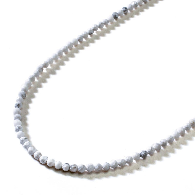 KALIFANO - 3mm Howlite Faceted 31" Necklace/Multi Wrap Bracelet, Handcrafted, Adjustable, Stylish and Elegant - Image 1
