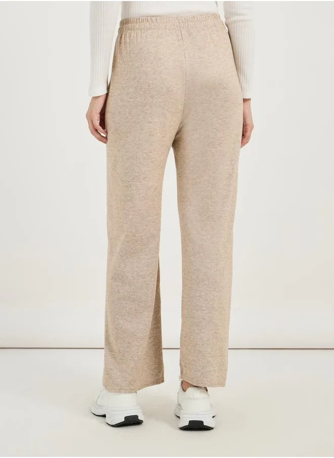 Styli Solid Straight Leg Joggers with Drawstring