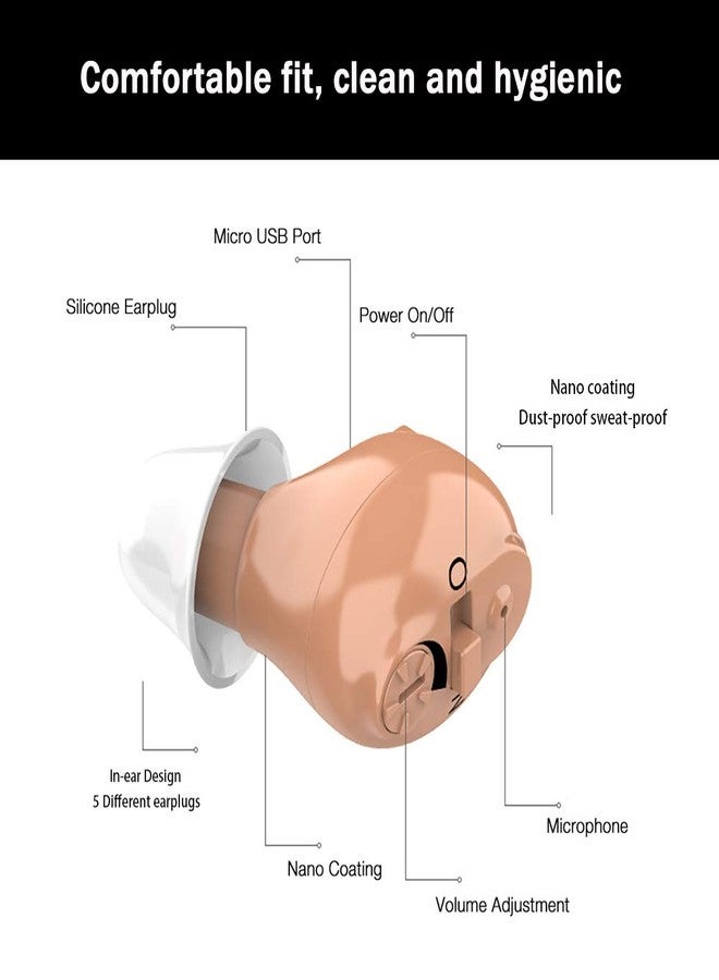 QiongSi Mini Rechargeable Sound Amplifier, Hearing Amplifier with Digital Noise Reduction for Portable Carrying - Image 4