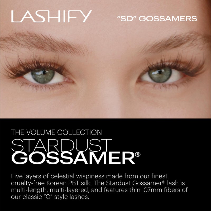 Lashify Stardust 14mm Gossamer DIY Eyelash Extensions Refill, The Multi-Length Multi Layered Lash, Thin Fibers of the Classic "C" Style, Chocolate Color, Easy False Lashes - Image 2