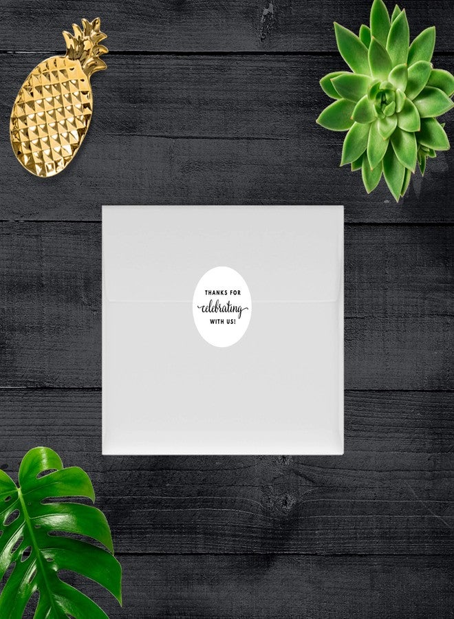 Andaz Press Chocolate Drop Labels Trio, Fits Kisses Party Favors, Thanks for Celebrating with Us, White, 216-Pack - Image 3