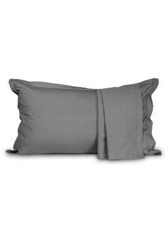 Wakefit Wakefit Solid Pillow Cover | Premium Cotton 144 TC Pillow Covers Standard - 18 x 27 inches (Grey - Set of 2)  - Image 4