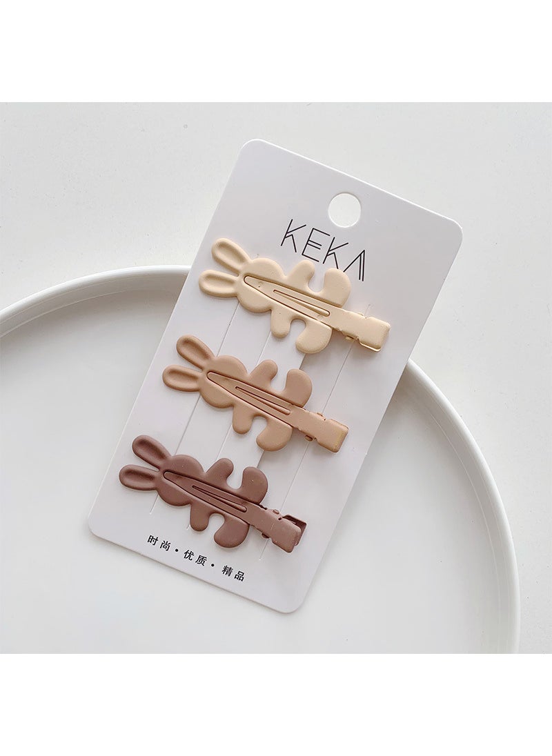 Generic - Vintage Fashion Milk Tea Color Large small size Non-marking Pointed Nose Clip brown Style Children's Hairpin Ins Simple Basic Baby Clip - Image 1