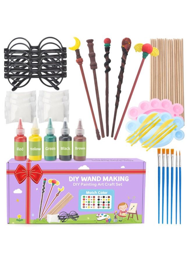 Col-Pary Magic Wizard Wand Making Kit DIY Craft Set with Wizard Glasses, School Party Supplies,Magic Theme Birthday Party,Halloween Décor, 79 PCS in All - Image 1