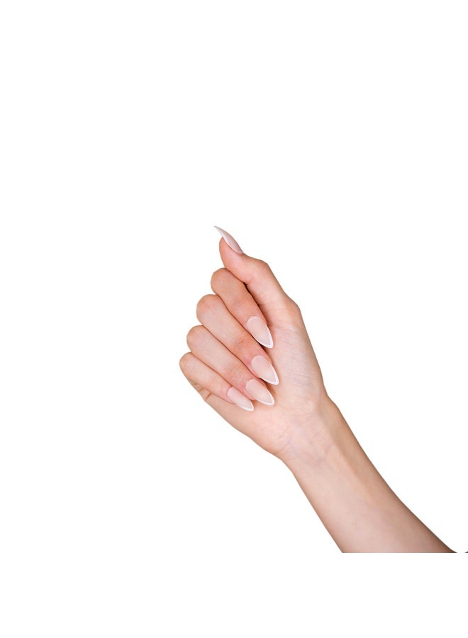 loca أظافر مضغوطة بشكل فرنسي على شكل ستيليتو - Image 3