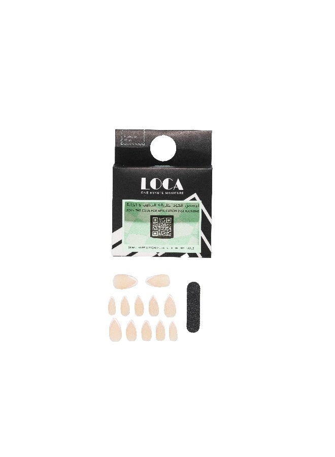 loca أظافر مضغوطة بشكل فرنسي على شكل ستيليتو - Image 4