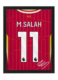 Mo Salah Liverpool Shirt Autographed Framed Poster 50x40cm - Football Memorabilia, Soccer Collectible, Gift for Fans