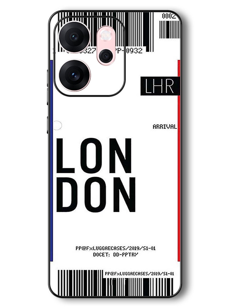 Theodor Case Compatible with Oppo Reno 14 F 6.57 Inch Protection Shockproof Bumper Cover London boarding pass - Image 1