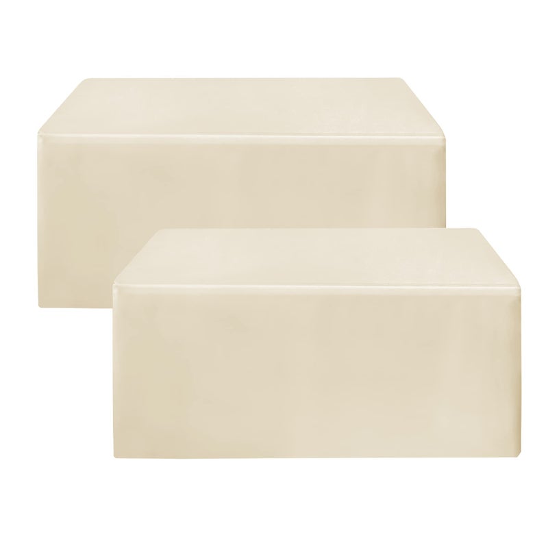 HolidayIdeas Fitted Table Covers for 6 Foot Tables  72 x 30 Inch  2 Pack Rectangle Beige Table Clothes Polyester Fabric Table Cover for Folding Table Parties Holiday Dinner Wedding Trade Show