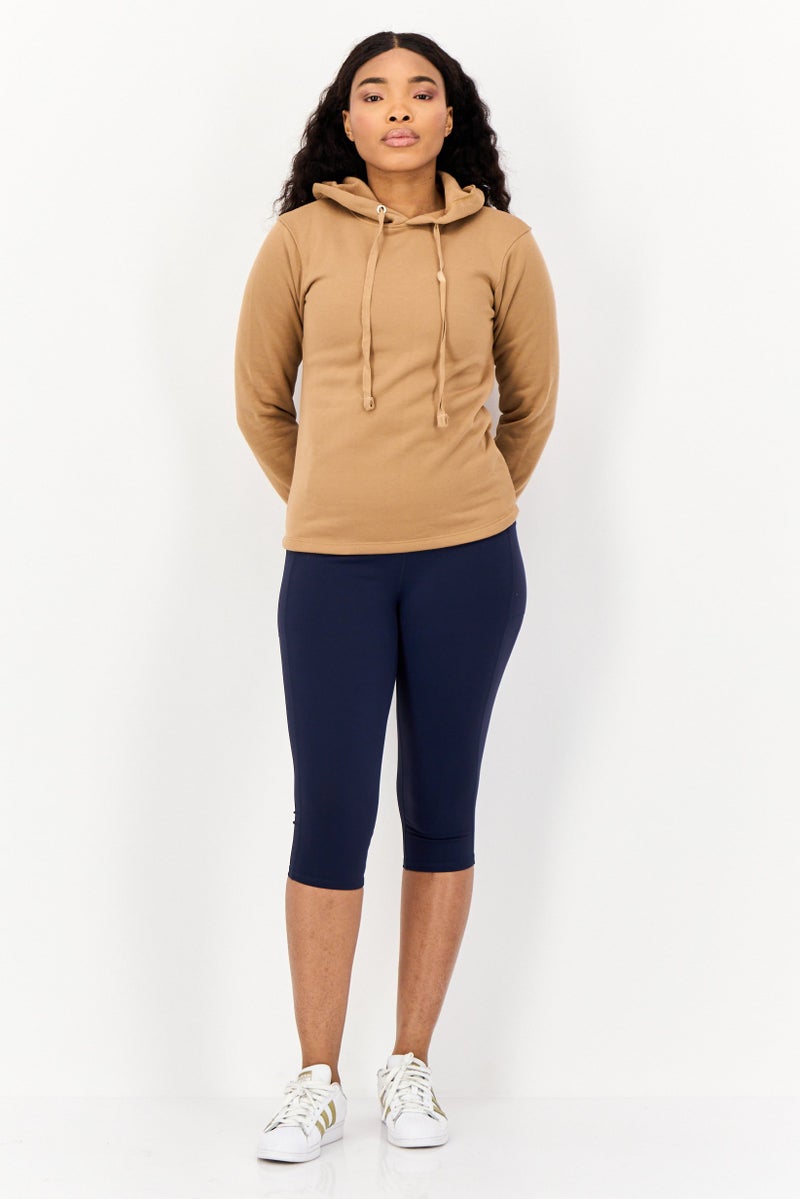 BSP هودي خارجي للنساء بأكمام طويلة مناسب للرياضة، بني - Image 2