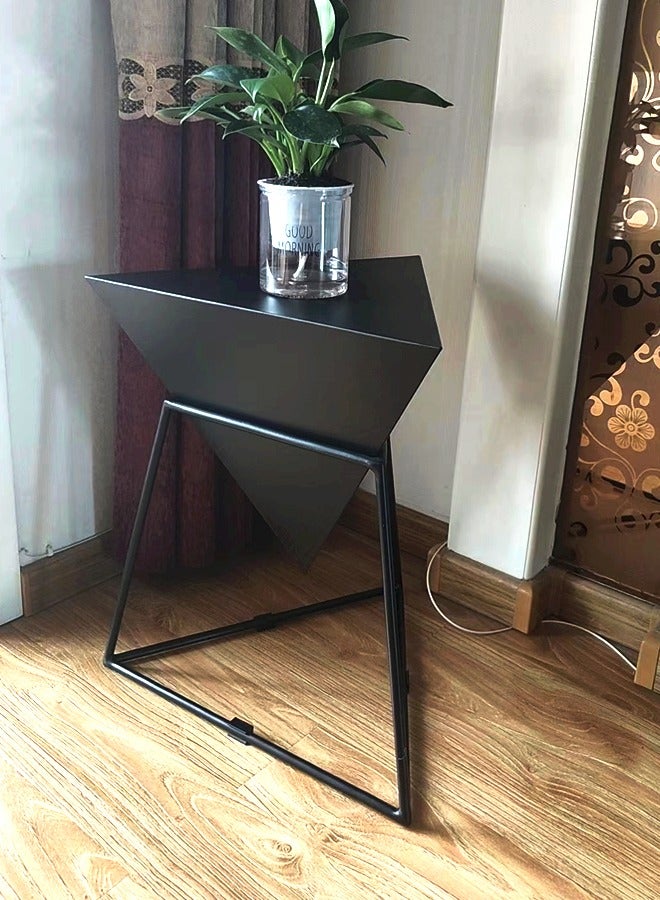 فاشون هوم 1 قطعة متعددة الأغراض طاولة جانبية بتصميم هندسي حديث طاولة قهوة خارجية داخلية مقاومة للطقس ريفي صغير لغرفة المعيشة فناء غرفة النوم 46x55 سم (مجمعة بالكامل)  - Image 4