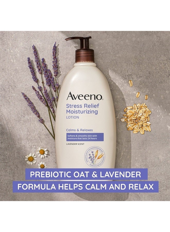 Aveeno Stress Relief Moisturizing Body Lotion with Lavender Scent, Natural Oatmeal to Calm & Relax, Non-Greasy Daily Stress Relief Lotion, 18 fl. oz (Pack of 3) - Image 5