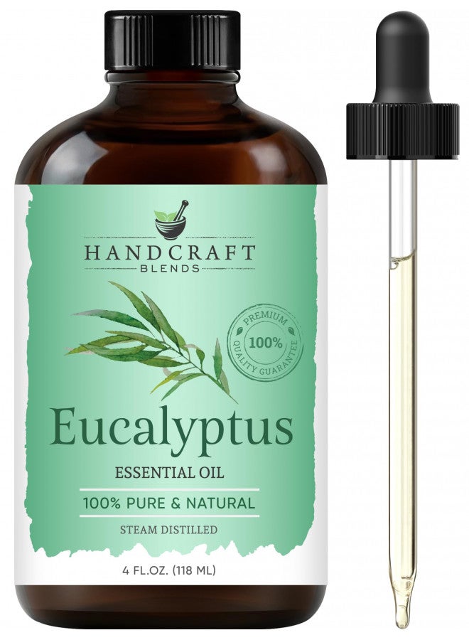 handcraft Blends Handcraft Eucalyptus Essential Oil - 100% Pure & Natural - Premium Therapeutic Grade with Premium Glass Dropper - Huge 4 fl. Oz  - Image 1