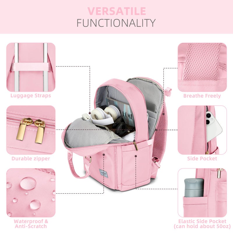 LARVENDER Luggage Sets 3 Piece, Hardside PP Carry On Suitcase with 360Â° Spinner Wheels TSA Lock Luggage Sets for Women, Orchid Pink - Image 4