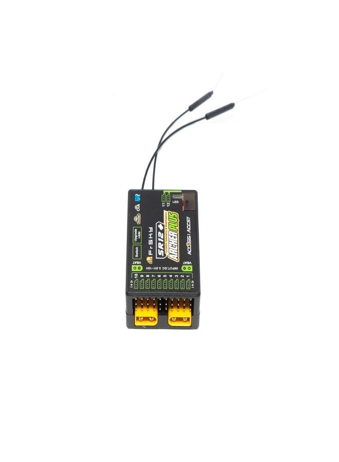 فرسكاي جهاز استقبال FrSky Archer Plus SR12+ مزود بـ 12 قناة، ومقياس تسارع وجيروسكوب مدمج ثلاثي المحاور، وأوضاع طيران متعددة، وهوائيان مزدوجان قابلان للفصل، وإشارة كاملة النطاق، ووحدة SBUS في التكرار، ودعم القياس عن بُعد ثنائي الطاقة XT30 - Image 2