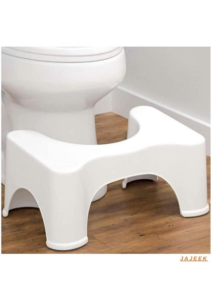 JAJEEK Squat Toilet Seat Leg Stool 8 Inch (White) for Western Toilet | Portable, Comfortable & Sturdy Foot Step for Potty | Made in India | Ideal for Correcting Posture & Enhancing Toilet Experience  - Image 1