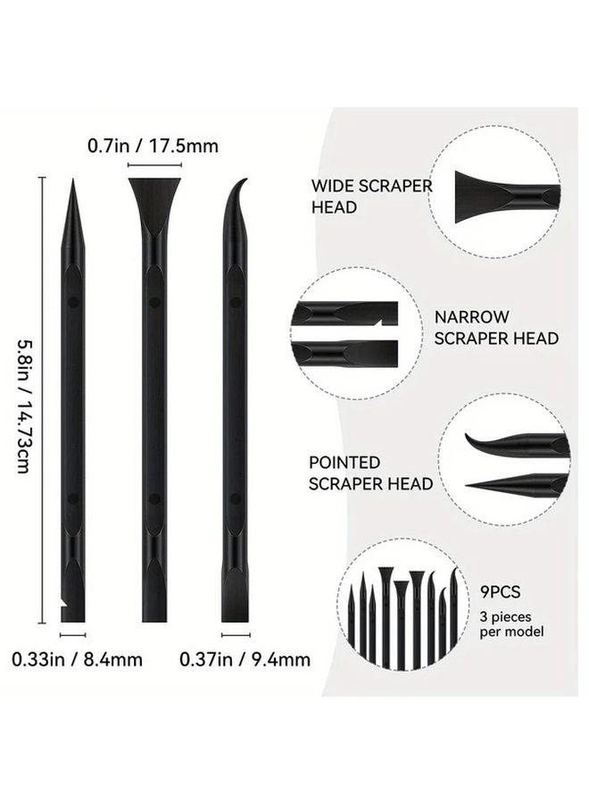 Variant Plastic Scraper Tool For Tight Spaces 9pcs Non Scratch Kitchen Cleaning Pen - Image 3