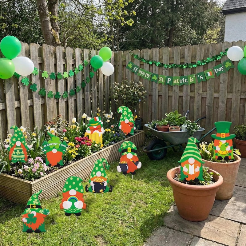 sewrung 10 PCS St Patricks Day Decorations Outdoor Yard Signs with Matel Stakes - St Patricks Day Yard Decorations Outdoor - St Patricks Day Yard Decor Outdoor Lawn Decorations - Image 2