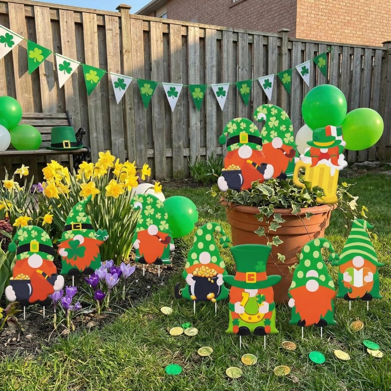 sewrung 10 PCS St Patricks Day Decorations Outdoor Yard Signs with Matel Stakes - St Patricks Day Yard Decorations Outdoor - St Patricks Day Yard Decor Outdoor Lawn Decorations - Image 3